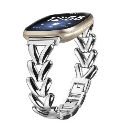 Pašček za uro iz nerjavečega jekla za Fitbit Versa 4 Silver