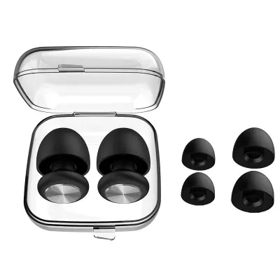 Ušesni čepki iz mehkega silikona za zmanjšanje hrupa Black