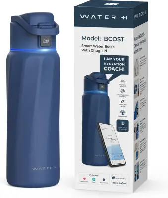 WaterH BOOST - Pametna steklenička za vodo z opomnikom za pitje vode in sledilcem vode - Dvostenska jeklena steklenička za pitje - Široka odprtina - 9