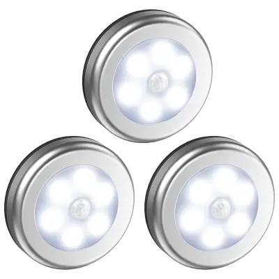 LED reflektorji z nočno lučko s senzorjem gibanja 3 paketi Silver