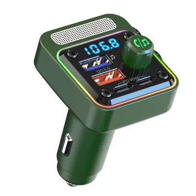 Avtomobilski Bluetooth FM oddajnik Bluetooth V5.0 Green