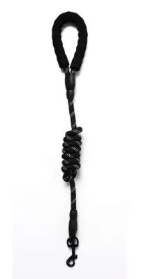 Odsevni najlonski povodec za pse Black