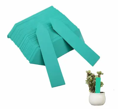Vodoodporne nalepke za rastline / znaki za rastline z luknjami PVC 100-paket zelene barve