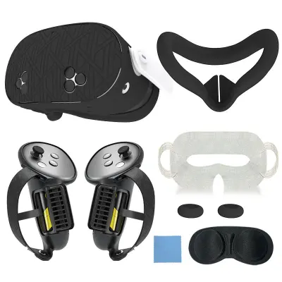 Set silikonskih zaščitnih etuijev Meta Quest 3S (7-delni dolgi trak) Black