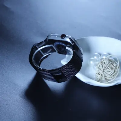 Pašček iz nerjavečega jekla za Apple Watch 42/44/45/49 mm Black