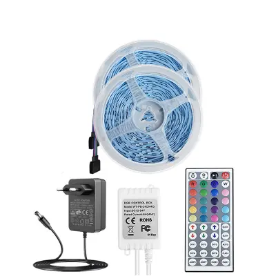 24V 16 LED/m LED trak z daljinskim upravljalnikom s 44 gumbi, EU napajalnik, 10 m
