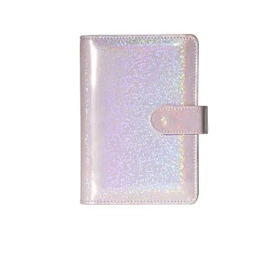 Beležnica A6 Zvezdnato nebo s proračunskim listom in žepom na zadrgo Purple