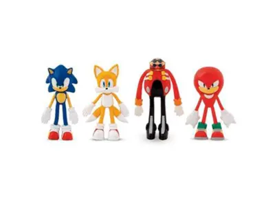 TCG Toys Bend -Ems - Sonic jež - originalne upognjene, postavljive dejanj iz 90 -ih so se vrnile! Odlične velikonočne košarice za otroke, fante in dek