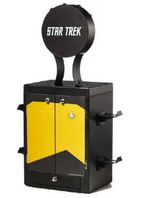 Rumena igralna omarica Numskull NS3351, držalo za krmilnik, stojalo za slušalke za PS5, Xbox Series XS, Nintendo Switch-uradno blago Star Trek, večbar