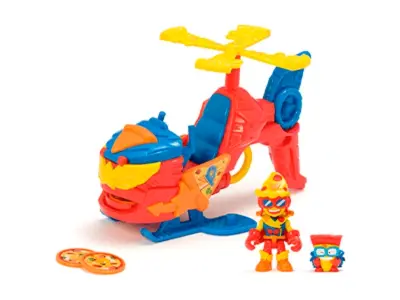 SuperThings Pizzacopter - helikopter SuperThings. Z zaganjanjem diska za pice. Vključuje 1 ekskluzivno Kazoom Kid in 1 ekskluzivno površino