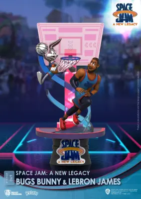 Beast Kingdom DS-069 Warner Bros. Space Jam A New Legacy: Bugs Bunny & Lebron James Diorama Stage D-Stage Figure Statue (standardna različica), večbar