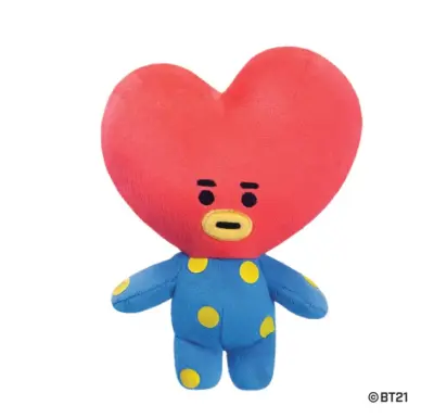 AURORA, 61459, uradno blago BT21, mehka igrača TATA, majhna, modra in rdeča