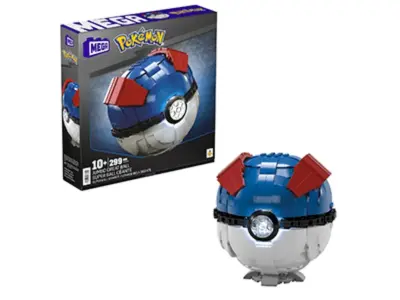 Mega Pokémon Building Toys za odrasle, zgrajena Jumbo odlična žoga z 299 kosov in lučmi, 5 v visoki, za kolektorji, HMW04