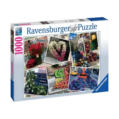 Ravensburger, Urbana pokrajina sestavljanka 1000 kosov Flash Flowers New York s tehnologijo Soft Click, Ve?barvno