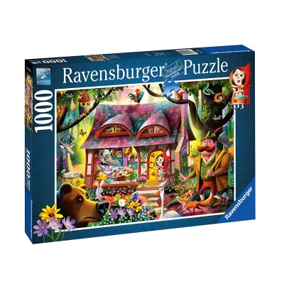 Ravensburger, Pravljica 1000 kosov sestavljanka Rde?a kapica in volk s tehnologijo Softclick, Ve?barvno