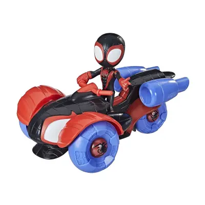 Hasbro, Figurica Disney Junior Spidey Miles-Morales s kabrioletom 2 v 1 Techno-Racer, Modro / Rde?e