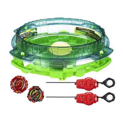 Hasbro, Beyblade Burst QuadDrive 2-delni vrte?i se vrhovi z areno za medzvezdne bitke, Zelena