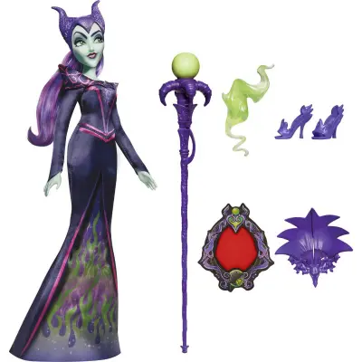 Hasbro, Disney Villains Maleficent Manekenska lutka s snemljivimi dodatki in obleko, Vijoli?na