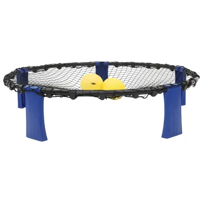 vidaXL Roundnet komplet z 3 žogami in dodatnim črpalkom Ø90x20 cm