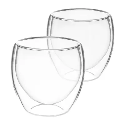 Cheffinger, Par Kavnih Kozarcev 250 ml z Dvojno Steno in Lebde?im U?inkom, Prozorno