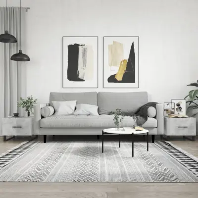 The Living Store Klubske mizice 2 kosa betonsko sive 50x50x40 cm konstruiran les - Klubska Mizica
