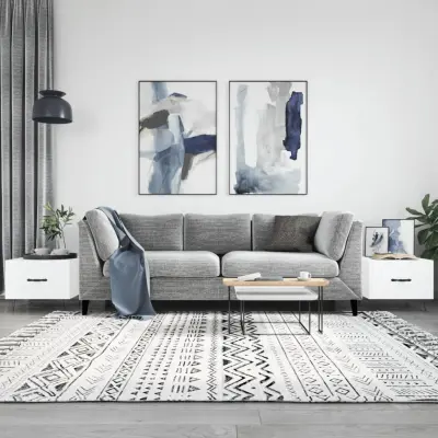 The Living Store Klubske mizice 2 kosa bele 50x50x40 cm inženirski les - Klubska Mizica