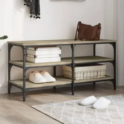 The Living Store Klop za čevlje sonoma hrast 100x38,5x49 cm inženirski les - Klop Za Čevlje