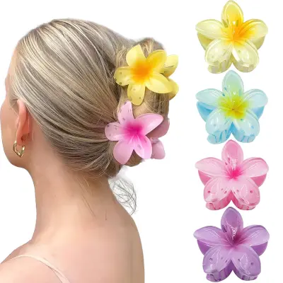 Sponke za lase z rožicami, 4 paketi Yellow/Blue/Purple/Pink