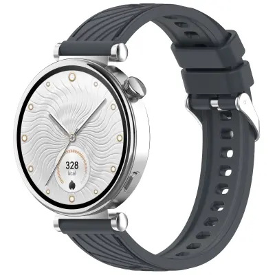 Pašček Huawei GT5/GT5 Pro - nadomestni pas iz teksturiranega silikona Grey
