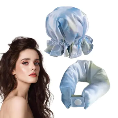 Komplet naglavnih trakov za kodranje brez ogrevanja (1 palica, 1 gumica) - Tie-Dye nebesno modra