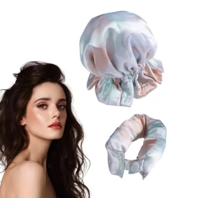 Komplet naglavnih trakov za kodranje brez ogrevanja (1 palica in 1 gumica) - Tie-Dye zelena