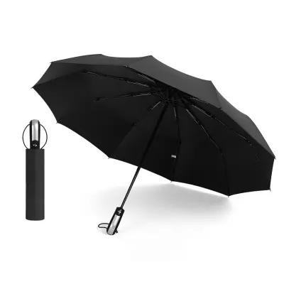 Avtomatski dežnik - velika velikost z 10 rebri Black