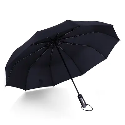 Samodejni zložljivi dežnik - 10 reber, črno lepilo Black