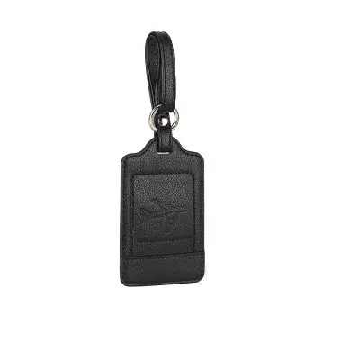 Usnjena PU oznaka za prtljago Personaliziran identifikator potovalne torbe Black