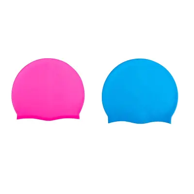 Silikonske plavalne kape, komplet 2 Pink+Blue