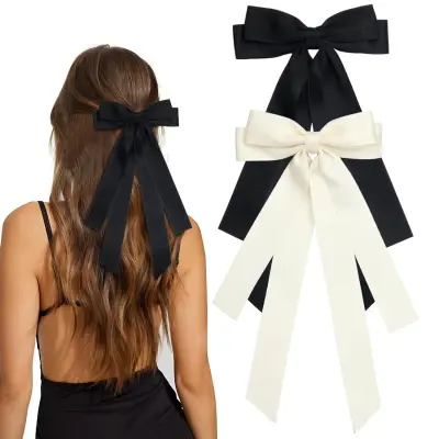 Paket 2 sponk za lase s pentljo Black&White