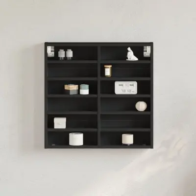 The Living Store Vitrina črna 60x8,5x58 cm inženirski les - Vitrina