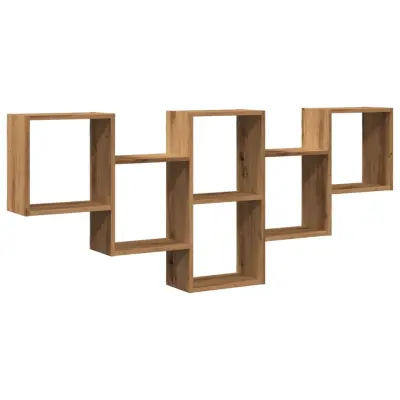 vidaXL Stenska polica artisan hrast 159x18x66 cm inženirski les
