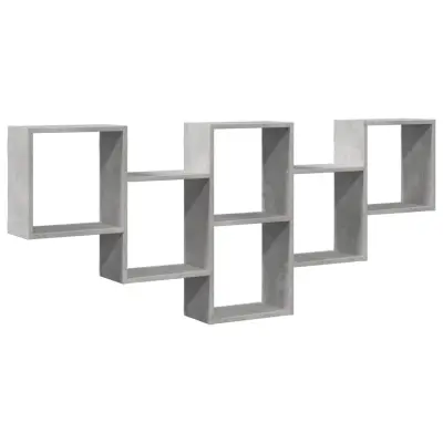 vidaXL Stenska polica betonsko siva 159x18x66 cm inženirski les