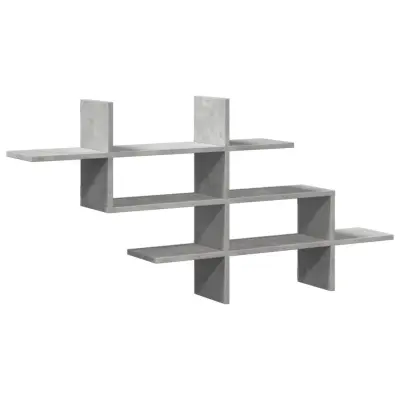vidaXL Stenska polica betonsko siva 124,5x18x60,5 cm iverna plošča