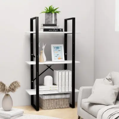 The Living Store Regal s policami bel 60x30x105 cm iverna plošča - Regal S Policami