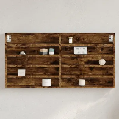 The Living Store Vitrina dimljeni hrast 100x8,5x50 cm inženirski les - Vitrina