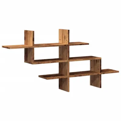 vidaXL Stenska polica starinski les 124,5x18x60,5 cm inženirski les