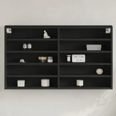 The Living Store Vitrina črna 100x15x58 cm inženirski les - Vitrina