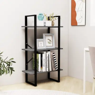 The Living Store Regal siv 60x30x105 cm trdna borovina - Regal S Policami