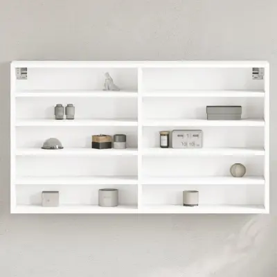 The Living Store Vitrina bela 100x15x58 cm inženirski les - Vitrina