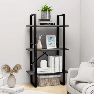 The Living Store Regal s policami siv 60x30x105 cm iverna plošča - Regal S Policami