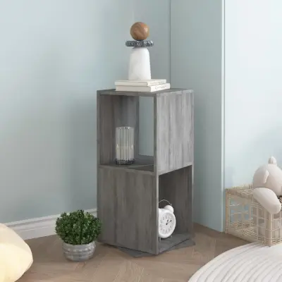 The Living Store Vrtljiva omarica betonsko siva 34,5x34,5x75,5 cm iverna plošča - Vrtljiva Omarica