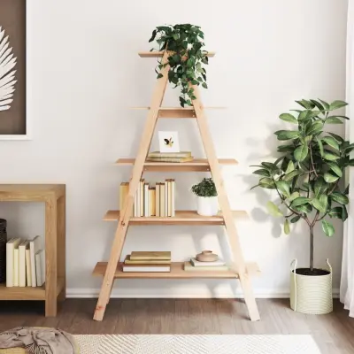 The Living Store Regal 5-nadstropni A-oblika 110x40x180,5 cm trdna borovina - Regal