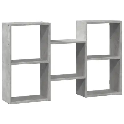 vidaXL Stenska polica betonsko siva 96x18x60 cm inženirski les
